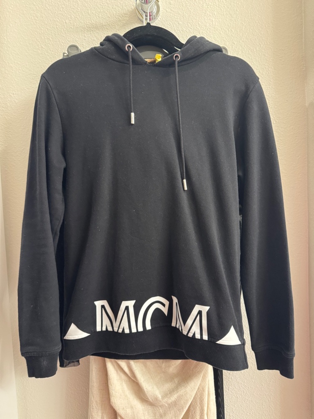 MCM Black Hoodie with White Logo